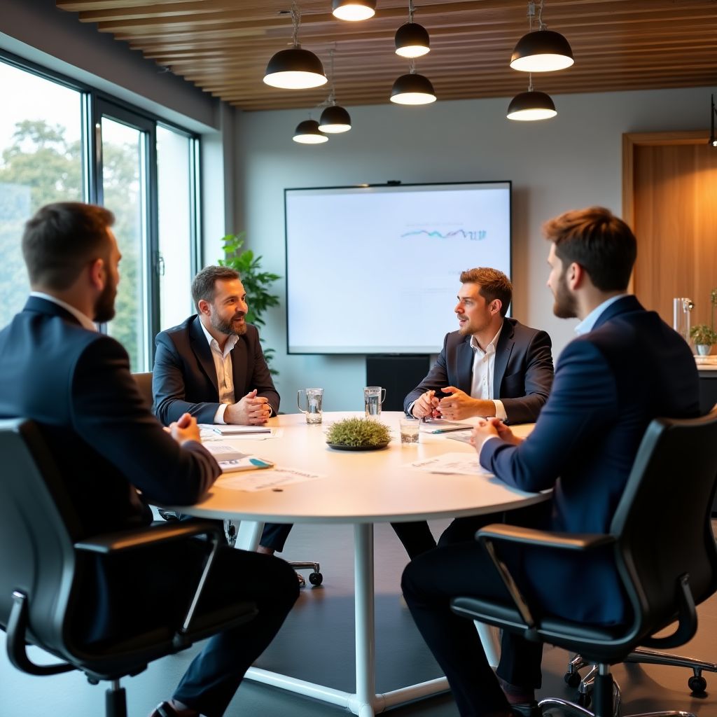 Jednání investorů se zakladateli startupů