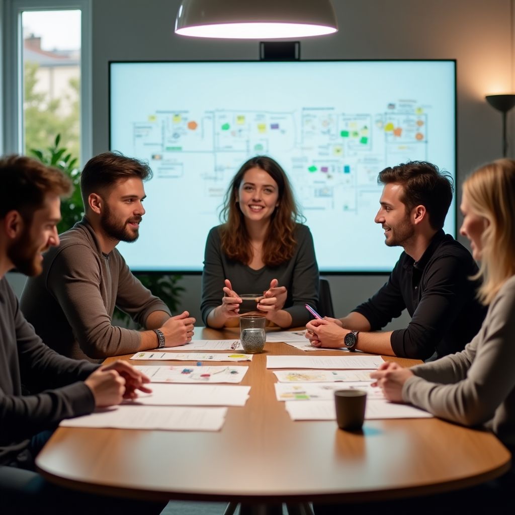 Diverse startup team during brainstorming